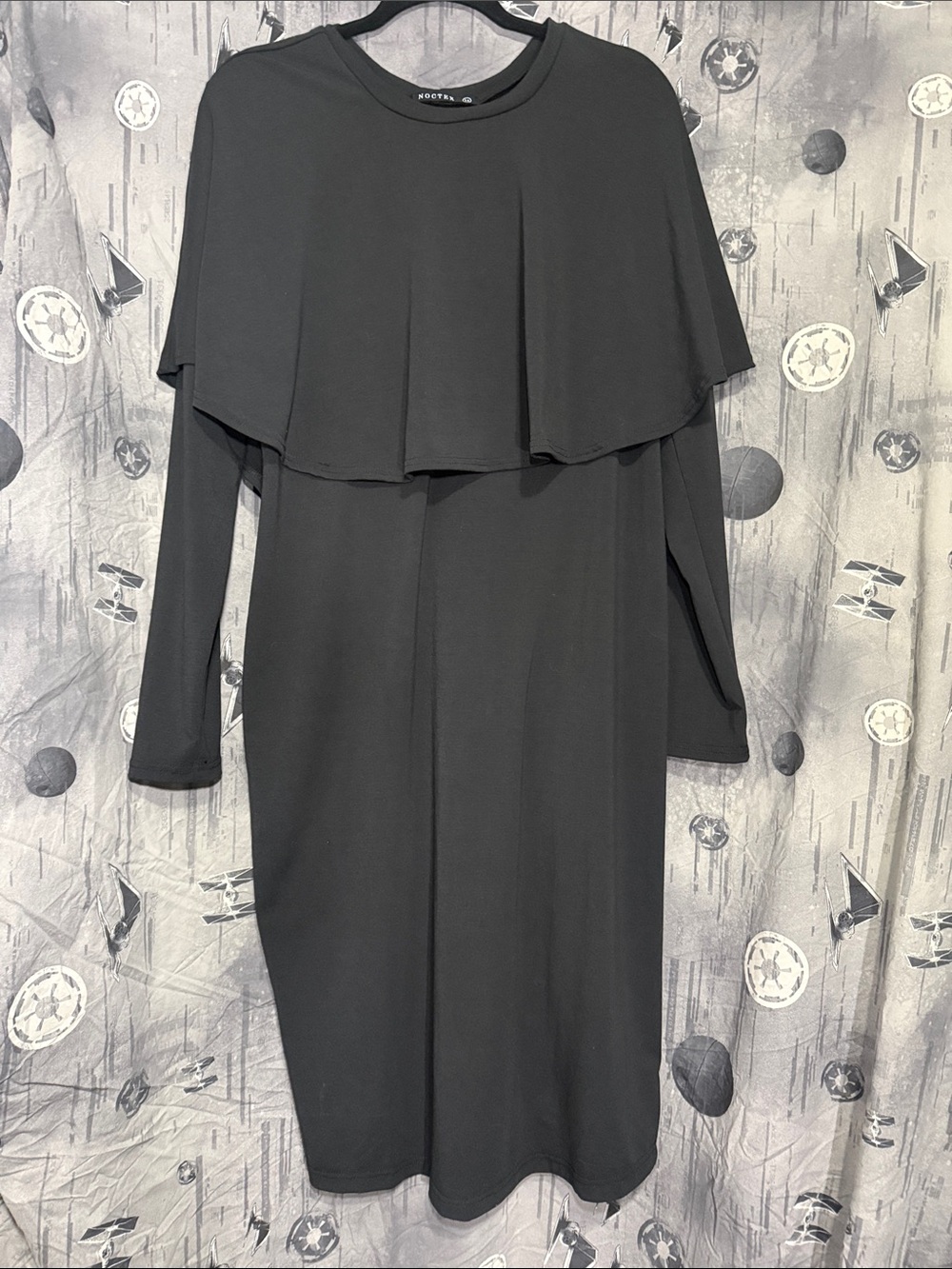 NWOT NOCTEX CAPED RAVEN BODYCON DRESS SZ 1X